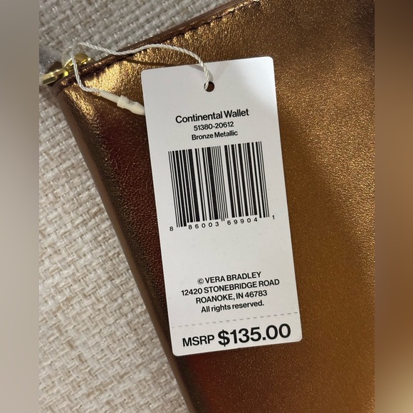 Vera Bradley Bronze Metallic Contential Wallet - Picture 2 of 5